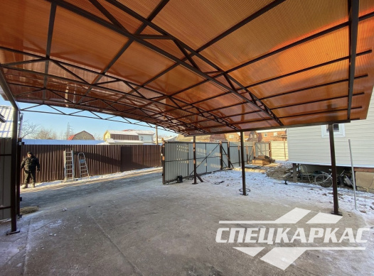 Односкатный навес для автомобилей (скат от соседа) №55 - фото 1509